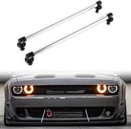 adjustable front splitter support rods - silver, pack of 2, auxmart bumper lip splitter diffuser strut rod tie support bars (200mm), universal fit for most vehicles logo