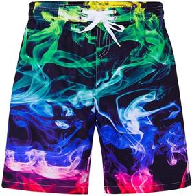 img 4 attached to 🩳 ALOOCA Swimwear - Vibrant Drawstring Running Boardshorts for Boys