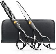 💇 professional hair cutting scissors set for salon and home use - tinmarda thinning teeth shears & texturizing razor edge barber scissors kit for men and women logo