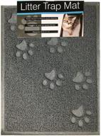 🐾 bulk purchase: high-quality gray cat litter trap mat with non-slip backing - efficient dirt catcher, paw-friendly, simple to clean logo