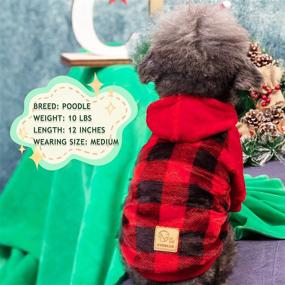 img 1 attached to 🐶 Cyeollo Dog Hoodie Plaid Flannel Sweatshirt: Stylish Red Buffalo Christmas Sweater for Small to Medium Dogs