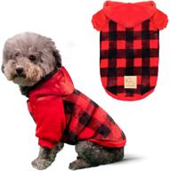 🐶 cyeollo dog hoodie plaid flannel sweatshirt: stylish red buffalo christmas sweater for small to medium dogs логотип