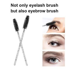 img 2 attached to 🖌️ CHEFBEE 100PCS Disposable Eyelash Brush, Mascara Wands & Brushes Kit with Container - Perfect for Eyelash Extensions and Eyebrow Grooming (Black)