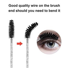 img 3 attached to 🖌️ CHEFBEE 100PCS Disposable Eyelash Brush, Mascara Wands & Brushes Kit with Container - Perfect for Eyelash Extensions and Eyebrow Grooming (Black)