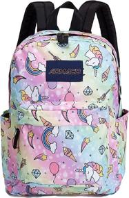 img 4 attached to AOMACO Backpack Unicorn Rainbow Patterned