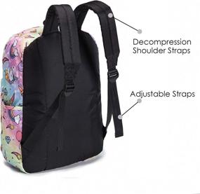 img 1 attached to AOMACO Backpack Unicorn Rainbow Patterned