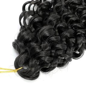 img 1 attached to 🌊 Dansama GoGo Curl Crochet Braids: Beach Wave Synthetic Hair Extensions, 14 inch (Pack of 6), 1B - Get the Plus Size Deal