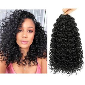 img 4 attached to 🌊 Dansama GoGo Curl Crochet Braids: Beach Wave Synthetic Hair Extensions, 14 inch (Pack of 6), 1B - Get the Plus Size Deal