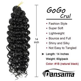 img 3 attached to 🌊 Dansama GoGo Curl Crochet Braids: Beach Wave Synthetic Hair Extensions, 14 inch (Pack of 6), 1B - Get the Plus Size Deal