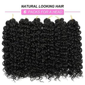 img 2 attached to 🌊 Dansama GoGo Curl Crochet Braids: Beach Wave Synthetic Hair Extensions, 14 inch (Pack of 6), 1B - Get the Plus Size Deal