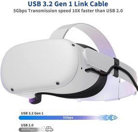 img 3 attached to 🔌 Oculus Quest 2 Link Cable: Deegotech 10 футовый USB 3.2 Gen 1 USB C кабель для передачи данных высокой скорости и быстрой зарядки 3A - совместим с гарнитурой виртуальной реальности Oculus Quest 2 и 4K дисплеями.