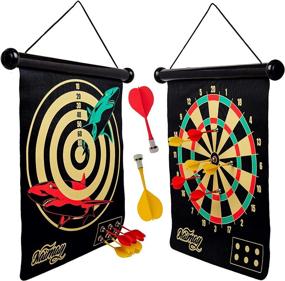 img 2 attached to NAIMAY Magnetic Dart Board Game Set: Safe & Fun for All Ages, Indoor/Outdoor, 12 Darts Included