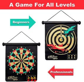 img 1 attached to NAIMAY Magnetic Dart Board Game Set: Safe & Fun for All Ages, Indoor/Outdoor, 12 Darts Included