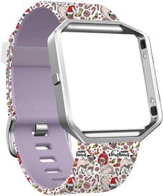 img 3 attached to Ремешки SKYLET Fitbit Blaze с рамкой - мягкие силиконовые заменяемые наручники с цветочным принтом для умных часов Fitbit Blaze (браслет без трекера)