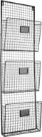 📁 держатель для файлов на стену designstyles three tier - прочная черная металлическая стойка с достаточным количеством ячеек для легкой организации, крепится на стену и дверь для использования в офисе, доме и на работе. логотип