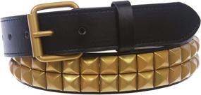 img 4 attached to Snap Brass Studded Leather Brown Men's Accessories