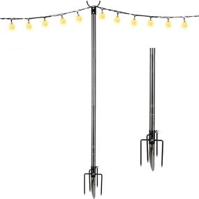 img 4 attached to 🌞 10 Feet Stainless Steel Outdoor String Lights for Terrace Garden, Residential Café, and Wedding Decoration - Upgraded Solar Bulb with LED, Rust-Proof Bracket or Suspended Lighting Option