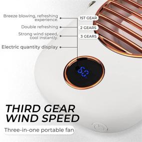 img 2 attached to Portable Hands-Free Necklace USB Fan - Adjustable Lanyard, 3 Speeds, Powerful Cooling for Travel, Camping, Outdoor - White Fashionable Design