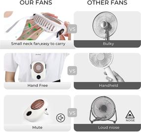 img 1 attached to Portable Hands-Free Necklace USB Fan - Adjustable Lanyard, 3 Speeds, Powerful Cooling for Travel, Camping, Outdoor - White Fashionable Design