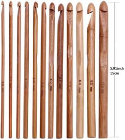 img 1 attached to Mayboos Bamboo Crochet Hooks Kit - 20 Pieces, Wooden Hooks Set, Ergonomic Design, Eco-Friendly, 🎋 Sizes C to N, Silver-Plated Aluminum Hooks from 1.0 to 10.0 MM - Including Crochet Accessories