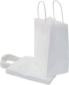 img 4 attached to 🛍️ 25 Count Bulk WonderEsque White Paper Bags with Handles - Ideal for Baby Shower, Birthday Parties, Gift Giving, Restaurant Takeouts, Shopping, Retail - Size (8"x4.75"x10")...