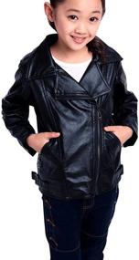img 2 attached to Stylish LOKTARC Boys Girls Spring Motorcycle Faux Leather Jackets: Oblique Zipper Chic