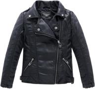 stylish loktarc boys girls spring motorcycle faux leather jackets: oblique zipper chic logo