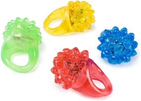 img 1 attached to 18-Pack Bumpy Jelly Rubber Rings Finger Toys with Flashing Colorful LED lights - Perfect for Parties, Raves, Concert Shows, Gifts, and Party Favors