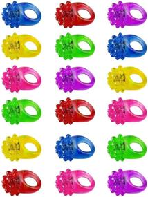 img 2 attached to 18-Pack Bumpy Jelly Rubber Rings Finger Toys with Flashing Colorful LED lights - Perfect for Parties, Raves, Concert Shows, Gifts, and Party Favors