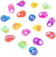 18-pack bumpy jelly rubber rings finger toys with flashing colorful led lights - perfect for parties, raves, concert shows, gifts, and party favors logo