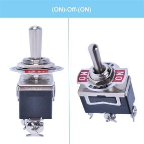 img 1 attached to 🔘 Podoy Heavy Duty Momentary Switch Toggle Rocker with Boot for 15A 125V SPDT 3 Position (ON)-Off-(ON) Spring Loaded Toggle Switch