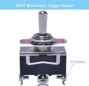 img 2 attached to 🔘 Podoy Heavy Duty Momentary Switch Toggle Rocker with Boot for 15A 125V SPDT 3 Position (ON)-Off-(ON) Spring Loaded Toggle Switch
