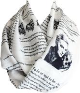 📚 etowa's shakespeare hamlet book infinity scarf: an elegant circle loop scarf for literature enthusiasts logo