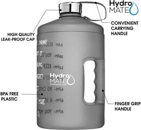 img 3 attached to 💧 HydroMATE 64oz Half Gallon Water Bottle with Time Marker - Motivational BPA Free Jug, Handle, Leak Proof & Reusable - Stay Hydrated Daily with Times Marked to Drink More - Hydro Mate 64oz