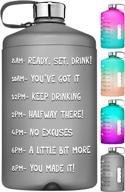 💧 hydromate 64oz half gallon water bottle with time marker - motivational bpa free jug, handle, leak proof & reusable - stay hydrated daily with times marked to drink more - hydro mate 64oz logo