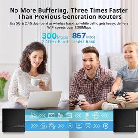 img 1 attached to Enhance Your Home WiFi with the Whole Home WiFi System: Dual Band Mesh Network, AC1200 High Speed, Seamless Roaming, Wide Coverage - Replaces Router & Extender (3 Pack)