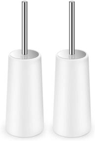 img 4 attached to 🚽 Upgraded 2 Pack IXO Toilet Brush and Holder – Ergonomic, Elegant, and Durable Bathroom Toilet Bowl Brush with Long Handle, Made of 304 Stainless Steel