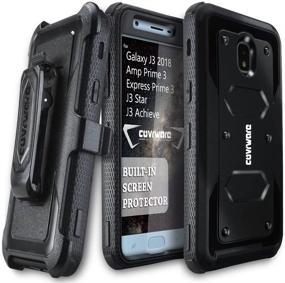 img 4 attached to 📱 COVRWARE Aegis Series Case with Screen Protector for Samsung Galaxy J3 2018/J3 V 3rd/Express Prime 3/Achieve/J3 Star/Orbit/Amp Prime 3 - Heavy Duty Armor Holster Case, Black