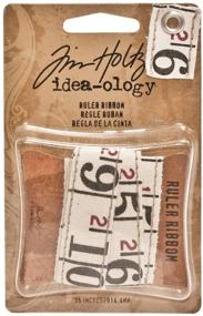 img 1 attached to Tim Holtz Idea-ology Ruler Ribbon - 1 Yard per Pack, 5/8 Inch Width, Multicolored Cloth Tape, TH92830