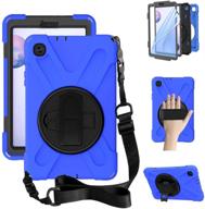 zenrich galaxy tab a 8.4 case (2020) - heavy duty shockproof case with screen protector and kickstand - blue logo