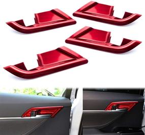 img 4 attached to 4PCS Glossy Red Interior Door Handle Bowl Frame Protector Trim Panel Cover Decoration for Toyota Camry 2018 2019 2020 2021 - Xotic Tech