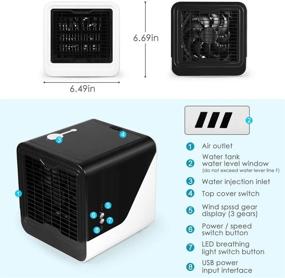 img 3 attached to 🌬️ Portable Air Conditioner: Personal Air Cooler with 3 Intensity Levels for Home and Office - Quiet Mini Fan Air Cooler