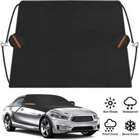 img 4 attached to Ultimate Protection: Windshield Snow Cover with Mirror Snow Covers and Dual-Secure Fixture Design for Cars, Trucks, Vans, and SUVs