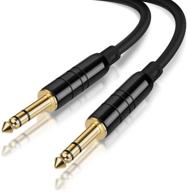 🎧 premium 1/4’’ trs cable - cablecreation [2-pack 6ft] 1/4 inch to 1/4 inch stereo audio cable for studio monitors, mixer, yamaha speaker/receiver - high quality, long-lasting, black logo