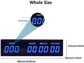 img 3 attached to 🕓 Blue 1.8" 9Digits LED Countdown Count Up Days Clock: Remote Control Included