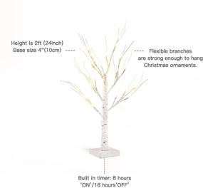 img 1 attached to 🎄 MEETYAMOR 2FT 24LT LED Birch Tree, Set of 2 Mini White Artificial Christmas Trees Decorations, Party Home Wedding Tabletop Centerpieces Indoor Winter Decor, Money-saving