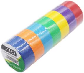 img 3 attached to 🎨 Rainbow Colored Masking Tape: Fun Arts & Crafts Tape for Kids, Labeling, Cording, Moving Boxes, Home Decor, Office Supplies - 7 Pack