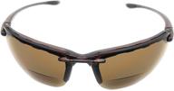 🕶️ the oakland bifocal sun reader sport and wrap around reading sunglasses, unisex rimless safety readers, brown +3.00: perfect eye protection with style logo