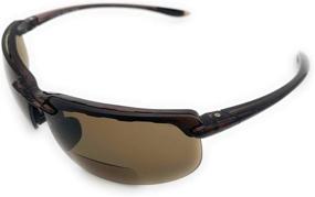 img 3 attached to 🕶️ The Oakland Bifocal Sun Reader Sport and Wrap Around Reading Sunglasses, Unisex Rimless Safety Readers, Brown +3.00: Perfect Eye Protection with Style