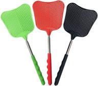 🦊 premium quality foxany fly swatters: extendable, heavy-duty set with stainless steel handle - ideal for indoor/outdoor/office use (3 pack) logo